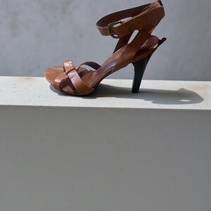 Ralph Lauren | LAUREN Hart Burnished Leather Sandal Camel Size 9 B